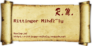Rittinger Mihály névjegykártya
